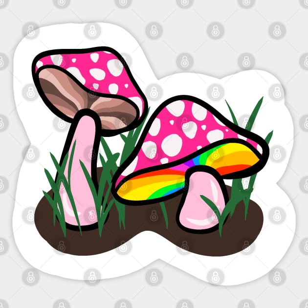 pink mushies Sticker by hgrasel